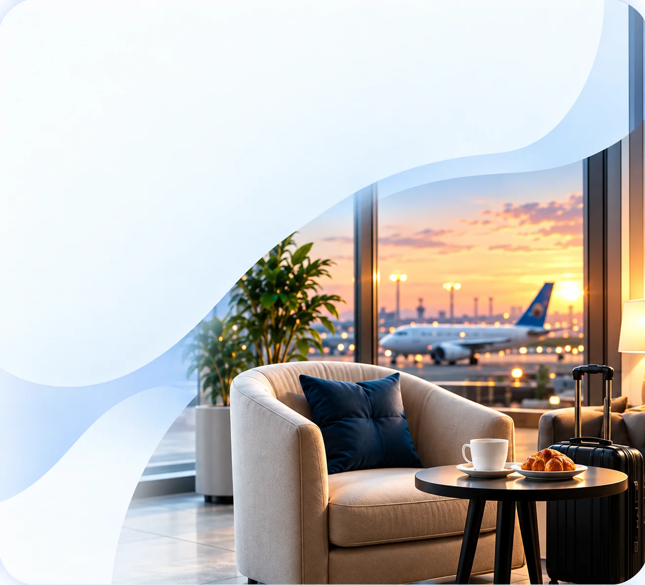 An airport lounge interior