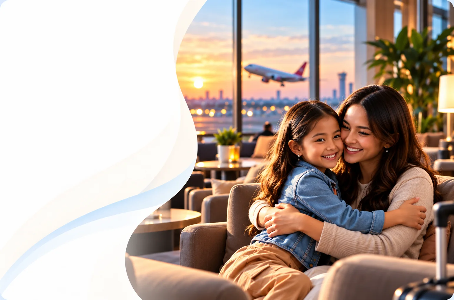 A family in a lounge