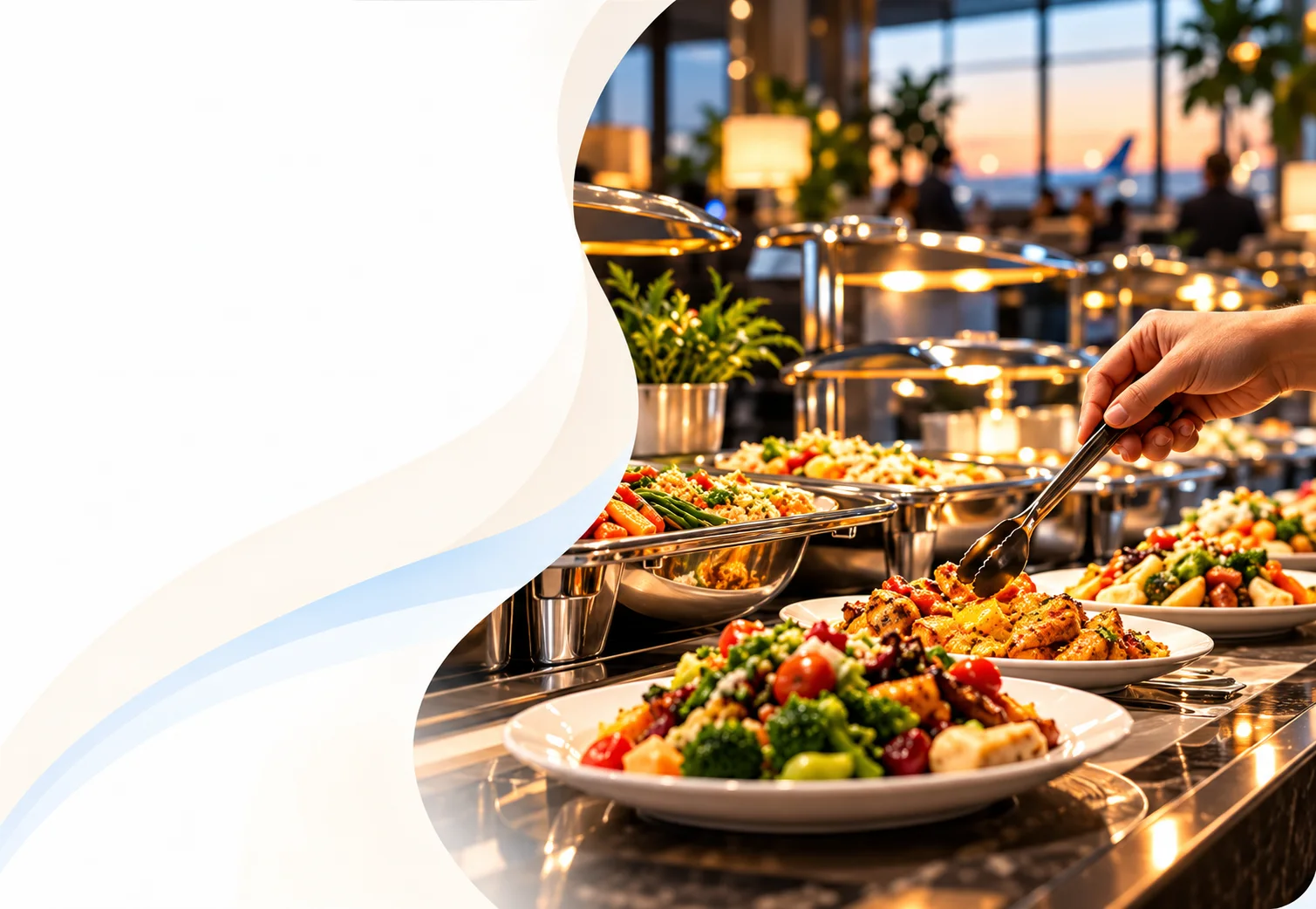 Food and drink in a lounge